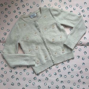 Bonpoint Beige Knit Cardigan